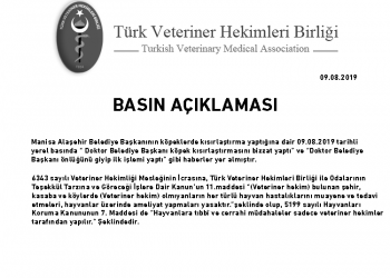 TVHB Basın Açıklaması – 09.08.2019