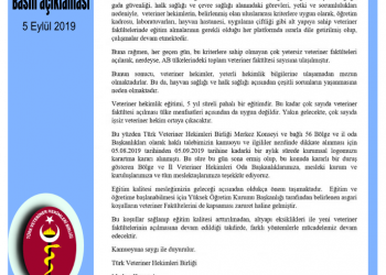TVHB Basın Açıklaması – 05.09.2019
