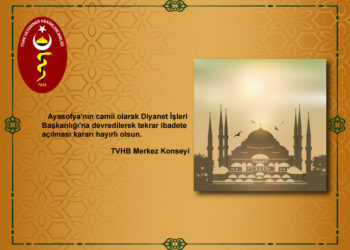 Ayasofya’nın camii olarak Diyanet İşleri Başkanlığı’na devredilerek tekrar ibadete açılması kararı hayırlı olsun.