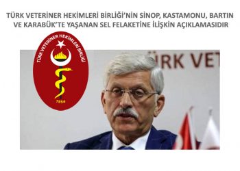 TÜRK VETERİNER HEKİMLERİ BİRLİĞİ’NİN SİNOP, KASTAMONU, BARTIN VE KARABÜK’TE YAŞANAN SEL FELAKETİNE İLİŞKİN AÇIKLAMASIDIR