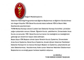 Veteriner Hekimliği Programlarında Eğitime Başlanması ve Eğitimin Sürdürülmesi için Asgari Koşullar