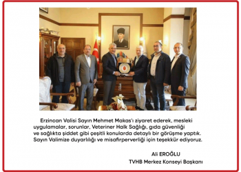 Erzincan Valisi Sayın Mehmet Makas’ı ziyaret ettik.