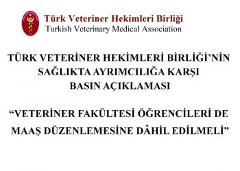 TÜRK VETERİNER HEKİMLERİ BİRLİĞİ’NİN SAĞLIKTA AYRIMCILIĞA KARŞI BASIN AÇIKLAMASI