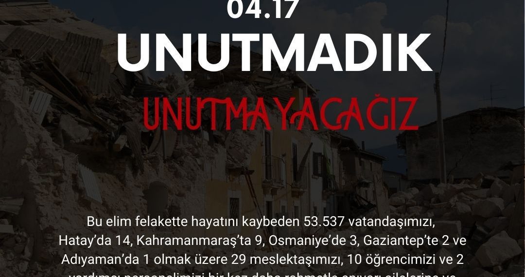 6 Şubat Kahramanmaraş Merkezli Depremlerin Yıl Dönümü İçin Basın Açıklaması