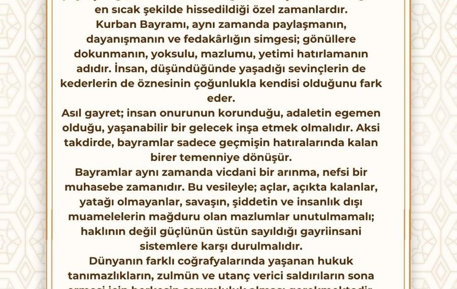 Kurban Bayramınız Kutlu Olsun