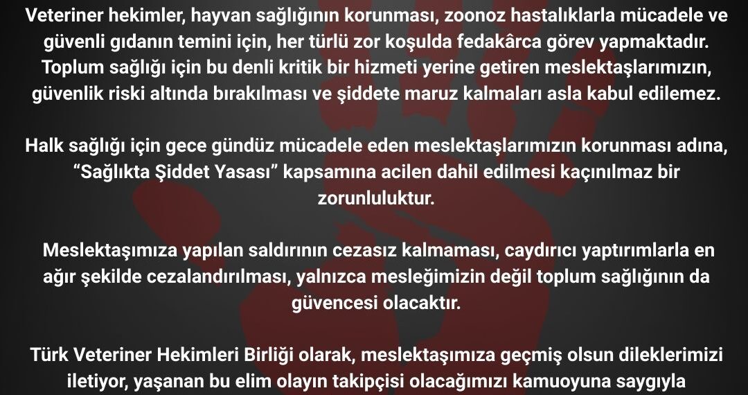 Manisa’da Görevli Veteriner Hekime Yapılan Saldırıyı Şiddetli Kınıyoruz!