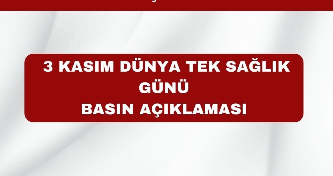 3 Kasım Dünya Tek Sağlık Günü Açıklamamız