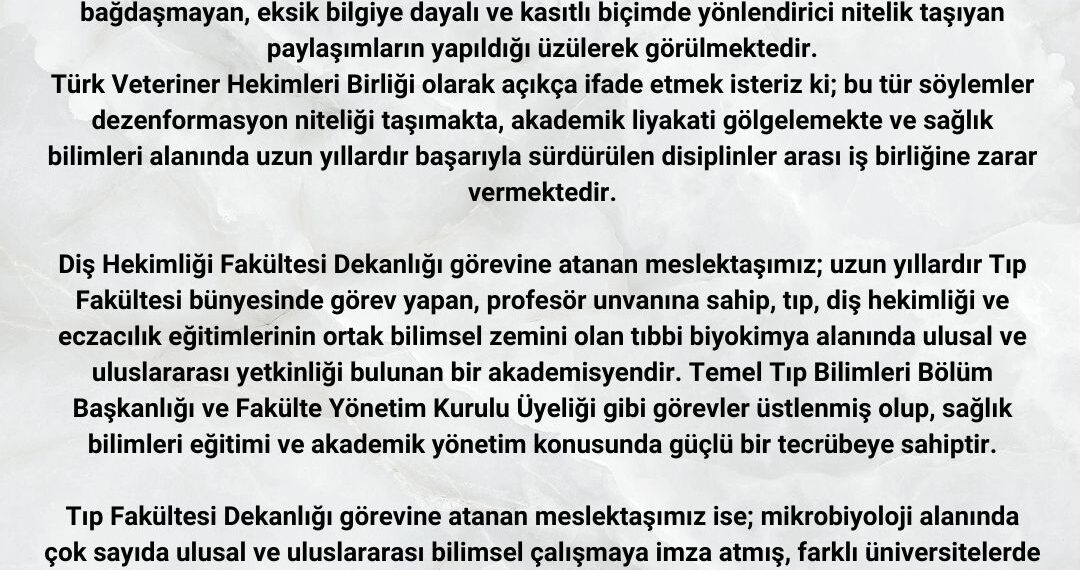 Akademik Liyakati Hedef Alan Dezenformasyona Karşı Kamuoyu Açıklaması