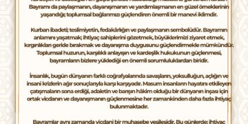 Türk Veteriner Hekimleri Birliği Merkez Konseyi Başkanı Ali EROĞLU’nun Kurban Bayramı Mesajıdır